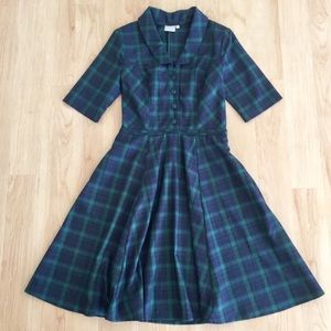 Plaid Fit-and-Flare Dress
